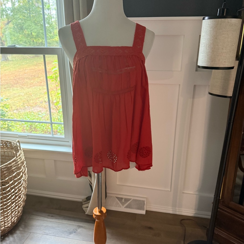 Agua by Agua Bendita Red Sleeveless Blouse
